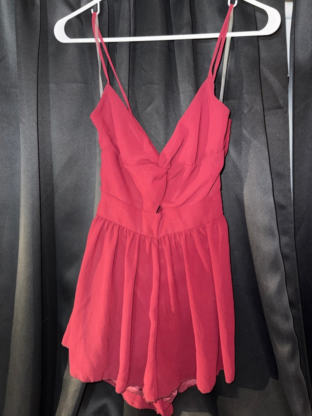 Red Spaghetti Strap Romper